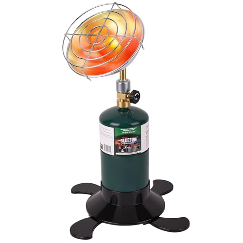 Portable Propane Heater with Catalytic Burner for Camping Outdoor Space 6200BTU Power with Control Valve Patio Heater 1lb Small Propane Gas Tank Holder Tent Garage Fishing stove buddy(Upgraded Burner)
