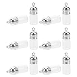 Cabilock 12 Colgantes de Botella de Deseos de Cristal: Mini Vial rellenable con Orificio para Colgar, Ideal para Hacer Joyas navideñas, decoración de Bodas y Fiestas, de 2,5 cm.