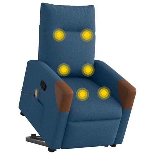 Tidyard Massagesessel mit Aufstehhilfe Blau Stoff, Armlehnensessel Relaxsessel TV-Sessel Fernsehsessel für Wohnzimmer Schlafzimmer3324020 – Bild 3
