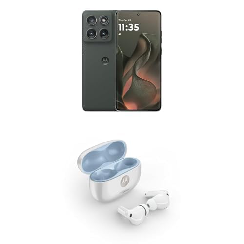 Image of Motorola Edge 2025 Unlocked 8 /256GB 50MP Camera Pantone Deep Forest + Moto Buds 2 Plus Pantone Cool White Bundle