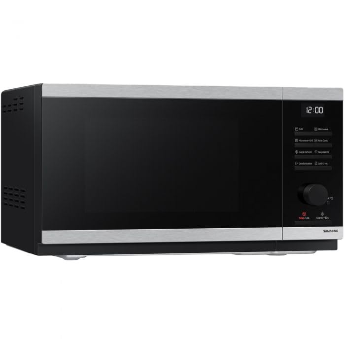 Grill microwave oven with ceramic interior Samsung MG23DG4524ATE2, 23 l, Tact & Dial, Black