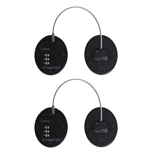 jyibinee 2PCS Refrigerator Locks, Keyless Digital Locks with Steel Cable Punch Free Self-Adhesive Childproof Freezer Door Cabinet Drawer Furniture Locks Black 2pcs Square - Thumbnail 2