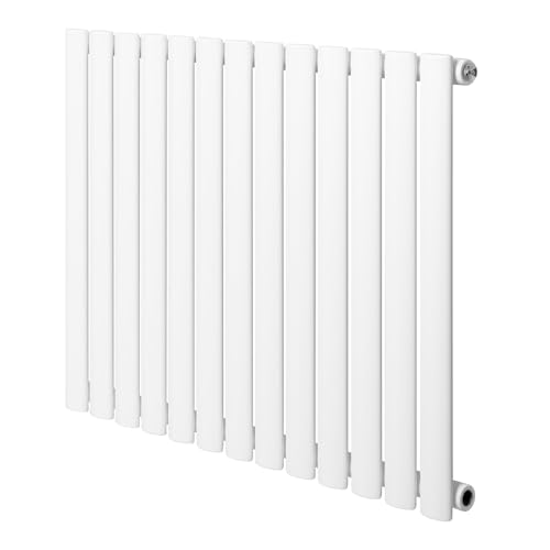 Radiador Ovalado de Columna Simple Blanco 60 cm x 78 cm – Acero al Carbono 742 W |Radiador de Agua para Calefacción Eficiente | Soportes, Kit y Cepillo Incluidos – Garantía 15 Años