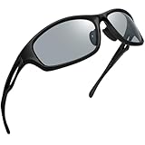 [Joopin] スポーツサングラス メンズ 偏光 運転用 uvカット TR90 釣り 自転車 登山 野球 ゴルフ 軽量 sunglasses for men（ライトグレー）