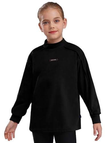 Kaerm Kids Boys Girls Mock Neck Long Sleeve Sweatshirt Thermal Pullover Shirt Underwear Youth Undershirt