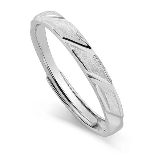 Bagues en argent sterling de couple alliance de fiançailles unique
