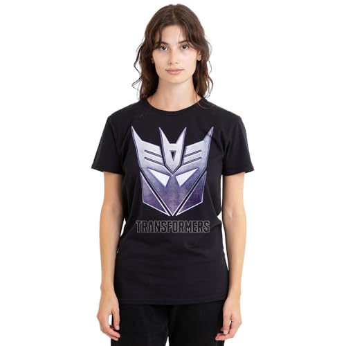 T-shirt Transformers femme coton noir Decepticon confortable et solide