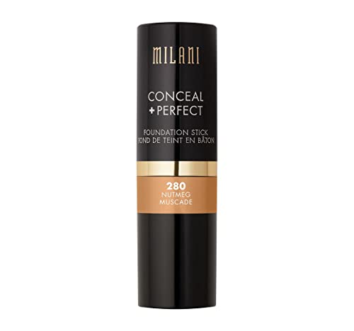 Milani Conceal + Perfect Foundation Stick - Nutmeg (0.46 Ounce) Vegan, Cruelty-Free Cream Foundation - Cover Under-Eye Circles, Blemishes & Skin Discoloration for a Flawless Finish