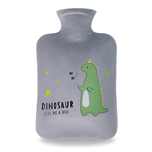 OVOOKER Wärmflasche mit Weichem Bezug - Auslaufsicher 2L Groß PVC Wasser Tasche, Handwärmer für Kinder & Erwachsene, geruchlos Superior Material,...