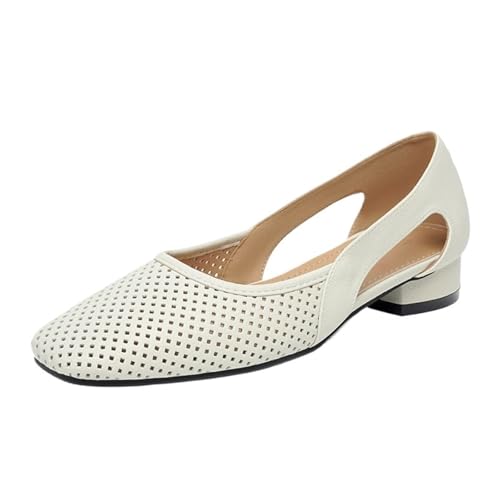 Women Flat Shoes Fashion Pointed Toe Low Wedge Heel Ladies Elegant Mary Jane Shoes