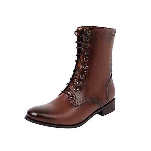 Bottes à lacets pour femmes mi-mollet pour looks gothiques et steampunk