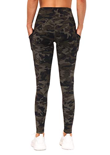 Image of THE GYM PEOPLE Thick High Waist Yoga Pants with Pockets, Tummy Control Workout Running Yoga Leggings for Women
