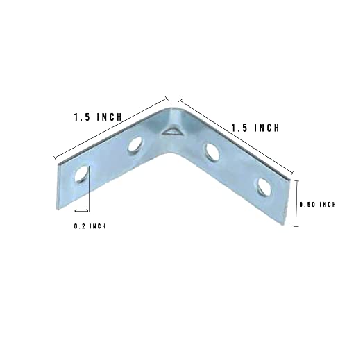 Invero Pack of 8 Metal Stainless Steel Corner Braces 90 Degree Joint Right Angle L Shaped Bracket Joiner 1.5-Inch - Image 4