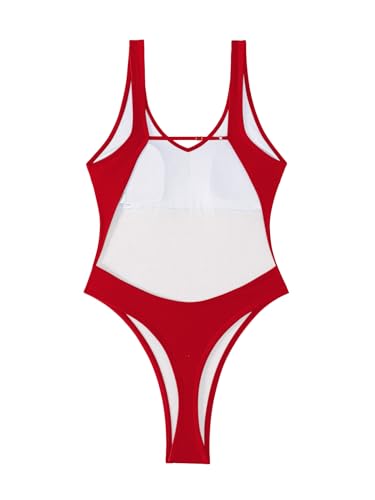 Image of Foxiny Sexy Backless Cheeky High Cut Leg Thong V Neck One Piece Swimsuit