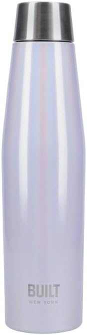 Built Apex Insulated Water Bottle with Leakproof Perfect Seal Lid, Sweatproof 100% Reusable BPA Free 18/8 Stainless Steel Flask, Iridescent Lilac, 540 ml, Pink