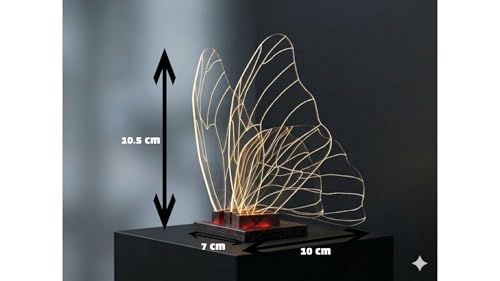 Image of Acrylic Butterfly LED Table Lamp, Large Decorative Table Lamp, 10' * 10.4' * 7', Warm White Butterfly Design, Acrylic Edge Lit, 3D Fancy Night Light with 3D Printed Base