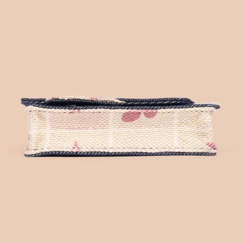Image of ZOUK Tovi Mini Bag Wallet | Stylish Vegan Denim Crossbody Wallet for Women with Card Slots & Water-Resistant Lining | Handcrafted Small Sling Bag with Silver Chain Strap | Auroville Amethyst