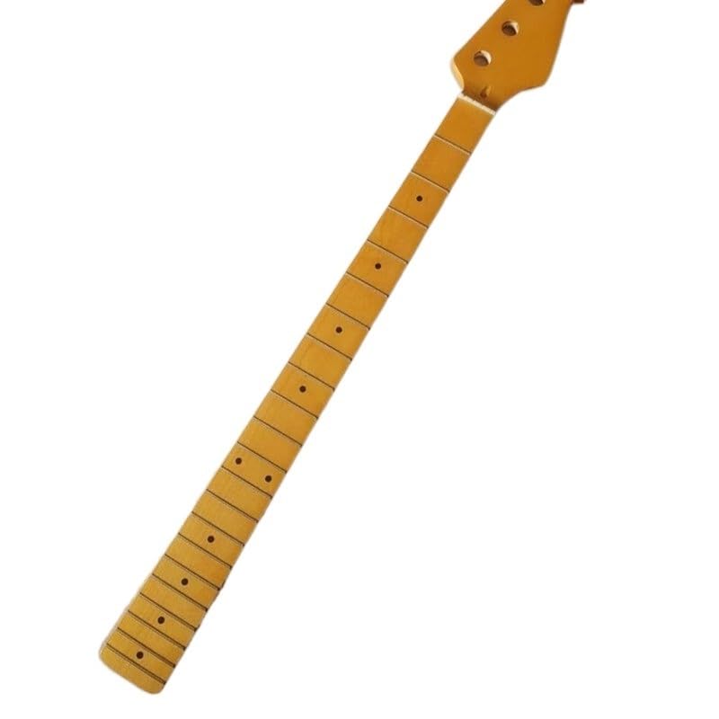 Manche guitare basse érable jaune brillant 21 frettes idéal pour personnaliser votre instrument de scène