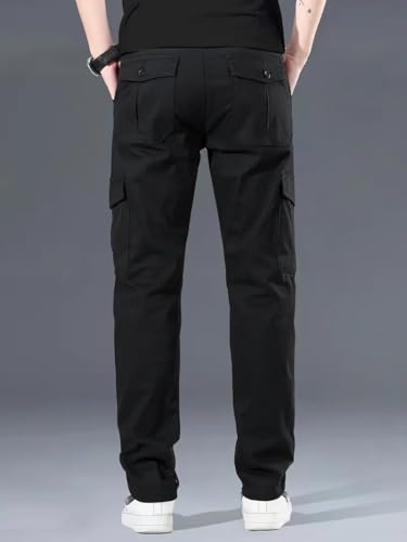Image of Men's Cotton Cargo Pants Multi-Pocket,Comfortable Work Pants, Durable Trousers & Everyday Wear-CP-036