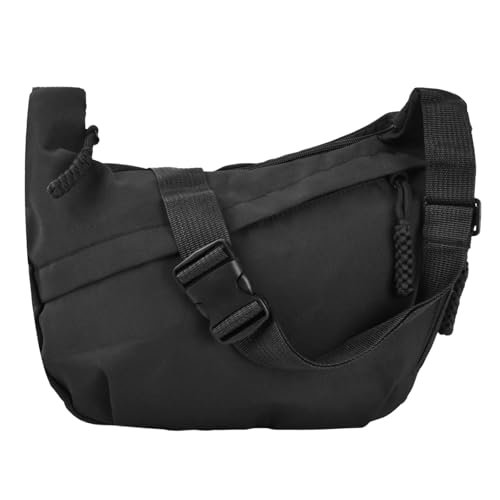 Negro Bolso Bandolera Para Mujer, Bolso Cruzado Half Moon, Mochila con Bandolera Ajustable, Bolso de Lona, Bolso Negro Mujer, Bolso Mujer Grande