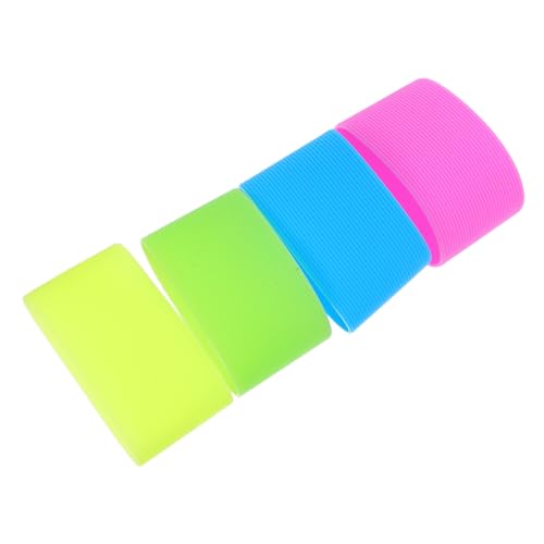 CORHAD 4個 シリコン製耐熱滑り止めカップスリーブ 水筒 グラス保護カバー キャンプ アウトドア対応 カラフル交換可能 保温保冷対策