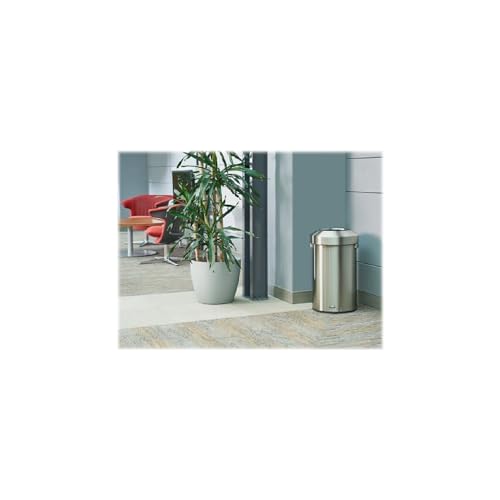 Image of Rubbermaid Commercial Products Refine Decorative Container, 16 Gallon, Round Stainless Steel Trash Can, Indoor for Hotel Lobbies /Conference Rooms /Airports