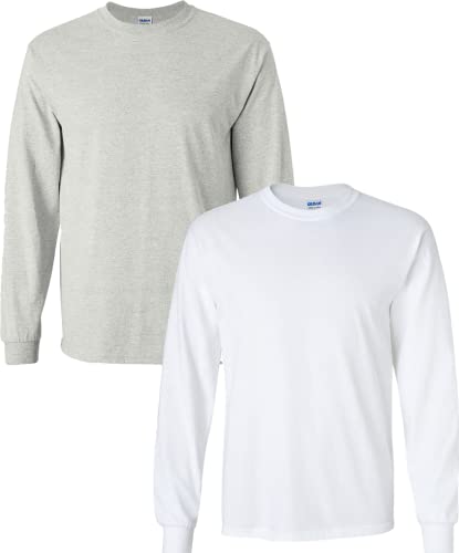 T-shirt manches longues coton XL robuste Gildan G2400 double couture