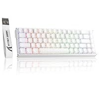 ATTACK SHARK X68 MAX HE Teclado gamer de alumínio com fio de gatilho rápido,precisão de 0,005 mm,interruptor magnético de efeito Hall,taxa de pesquisa de 8000 Hz,latência de 0,08 ms(Contorno Branco)