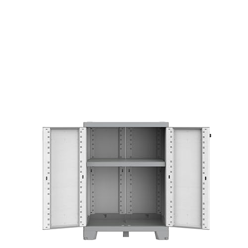 Terry - Sequoia 680, Schrank mit 2 Türen, 1 verstellbarem Regalboden, Holzoptik-Finish, für überdachten Innen- und Außenbereich, 68x39x93,5 cm