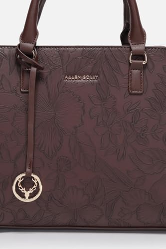 Image of Allen Solly Womens Floral dark-brown HANDBAG