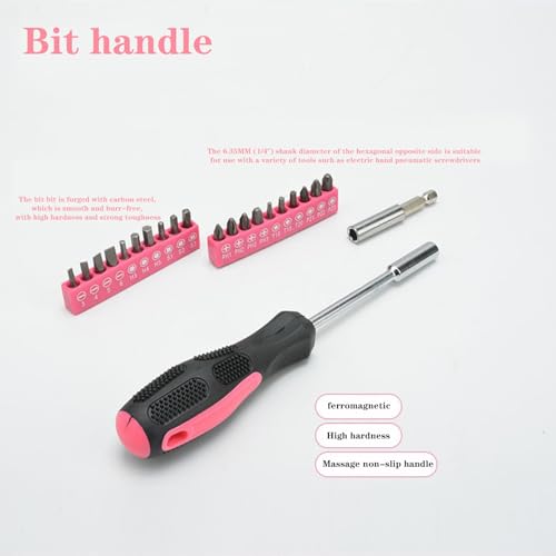39 Pcs All Purpose Basic Household Pink Tool Kit for Women - image 5
