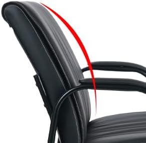 Miniatura 5 de CLATINA Silla de invitados de oficina grande y alto material de cuero PU cómoda recepción sala de conferencias (1PK)