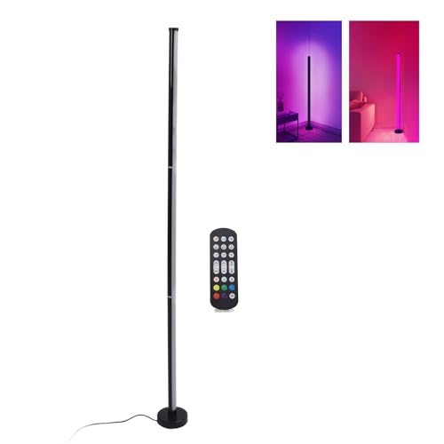 Topiky Lámpara de Pie de Esquina LED, Lámpara de Pie de Esquina RGB con Sincronización de Música, Lámpara de Esquina de Iluminación Ambiental Moderna con Control Remoto, Aplicación
