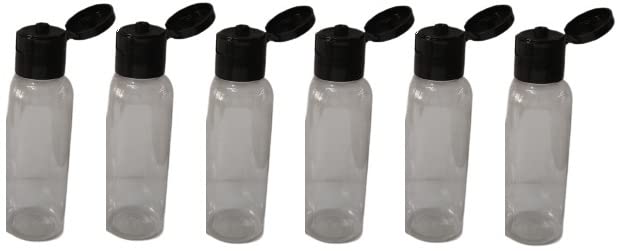 50 ML PET clear round BLACK FLIP TOP 19 MM CAP Plastic Bottles Size Cosmetic Travelling Containers Small Leak Proof Squeeze Bottles| Pack of 6-image-41