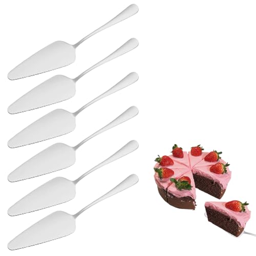 6 Stück Silber Tortenheber Edelstahl,Kuchenschaufel,Vielseitige Tortenmesser zum Schneiden,Kuchenheber & Tortenheber mit Schieber,Tortenschaufel für Küchen,Restaurants Kuchen,Pizza,Partys Besteckset