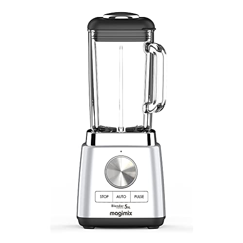 *NOUVEAU* Magimix Blender Power Mixeur Professionnel 5XL Connect - Blender Électrique, Hachoir, Blender pour Smoothie, Mixeur Soupe, Hachoir Blender Multifonction - Bol en verre - Chrome