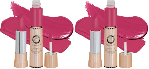 Image of Colors Queen 2 in 1 Matte Lipstick | Lip Matte | Long Lasting Gloss, Waterproof, Non Transferable| (07 - Rose Pink, 8g) (Pack of 2)