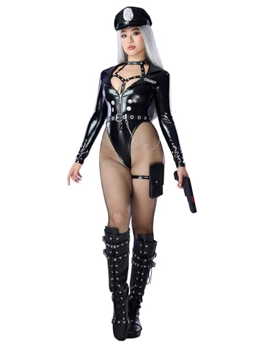 Mobbunny Sexy Polizei-Kostüm, Cosplay, Halloween, Bodycon, Uniform, Dessous mit Hut