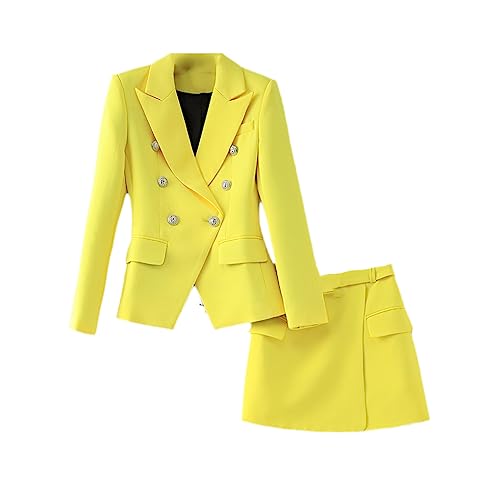 Women Spring Summer Travel Outing Comfortable Breathable Blazer Skirt Suit
