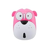 Cute Wireless Mouse, Cartoon Dog 2.4GHz Rechargeable Cordless Mouse with Nano USB Receiver Children Mice Kids Gaming Mouse for Notebook,Laptop,PC,Desktop(Pink)
