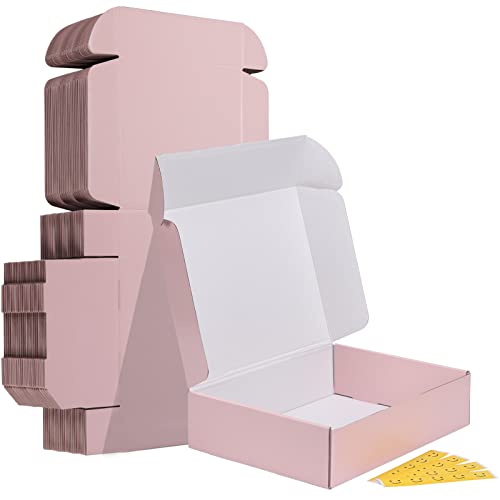 Image of HORLIMER 12x9x3 inches Shipping Boxes Set of 20, Pink Medium Corrugated Cardboard Gift Mailer Box