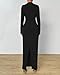 BTFBM Women Bodycon Maxi Dress Long Sleeve Back Slit Ruched Elegant Party Cocktail Formal Fall Wedding Guest Dresses(Black, X-Small)