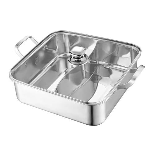 ABOOFAN Olla Inoxidable para Cocina de Inducción Tapa Olla Dividida para Sopa para Reuniones y Comidas Grupo