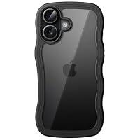 JETech Cover Ondulata per iPhone 17 Pro Max 6,9 Pollici, Carina Telaio Forma Riccia Antiurto Cellulare Custodia per Donne e Ragazze, Trasparente PC Rigido Retro (Blu Scuro