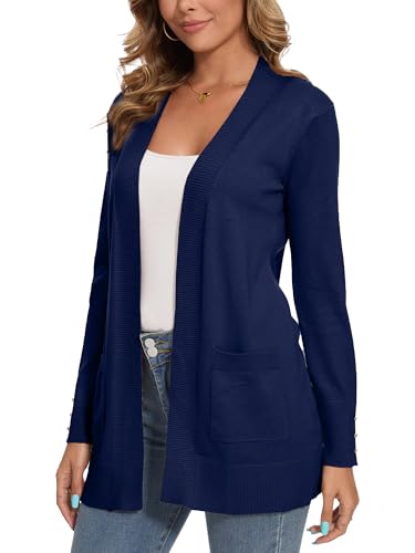 Image of Spicy Sandia Womens Open Front Cardigan Sweaters with Pockets | Long, Dressy Casual, For Office Work Business, 2026 Fall Trendy