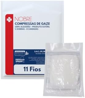 Compressa de gaze estéril Nobre 11 fios 25 pacotes Total de 250 u...