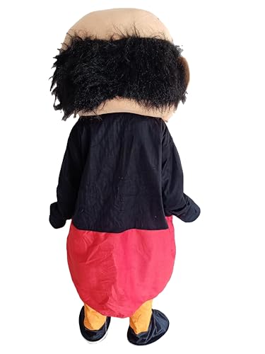 Image of BookMyCostume Fat & Samosa-Loving Indian Cartoon Character Mascot Costume For Theme Birthday Party & Events | Adults | Full Size Adults | Red & Yellow