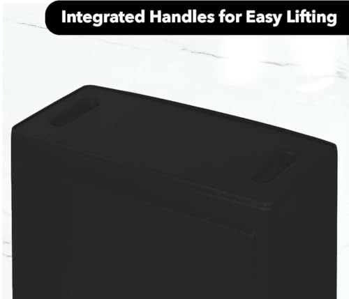 Image of 23 Gallon Slim Rectangular Garbage Can with Lid - Black