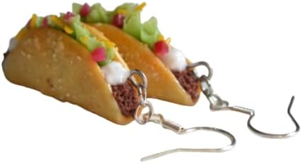 Taco Earrings, Realistic Dangle Earrings Mini Food Jewelry