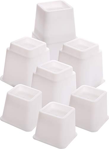 Utopia Bedding Adjustable Bed Furniture Risers Pack - 3, 5 Or 8 Inch Heavy Duty Risers For Sofa, Table, And Chair - (Bulk Pack Of 9 X 8 Pieces - White) #TOP1
